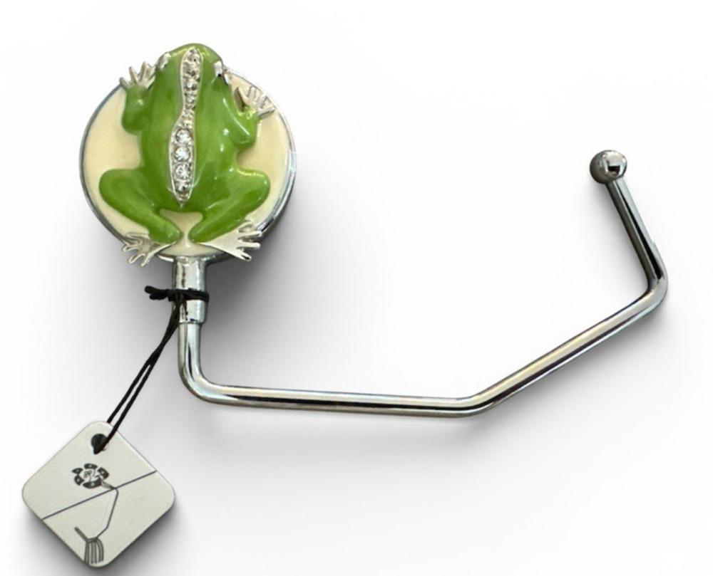 SPRING STREET CRYSTAL FROG HANDBAG HOLDER PURSE HOOK NEW